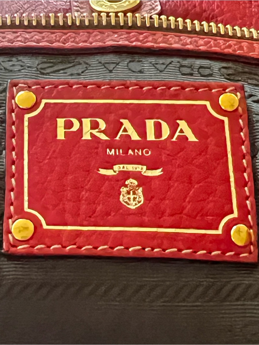 PRADA DARK RED VITELLO DAINO LEATHER LARGE CROSSBODY/TOTE BAG - Picture 13 of 17